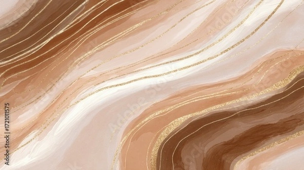 Fototapeta Elegant marble texture with gold accents. Artificial intelligence image