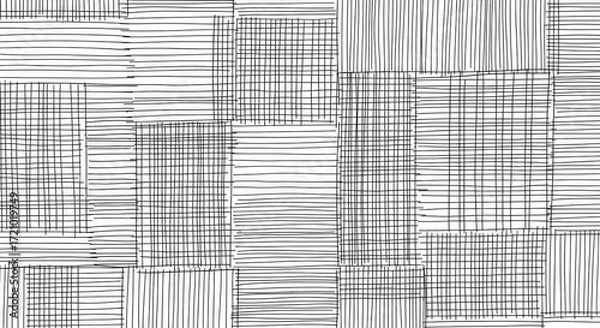 Fototapeta Abstract linear pattern with black lines creating a modern aesthetic for backgrounds or textures, perfect for artistic projects and creative designs