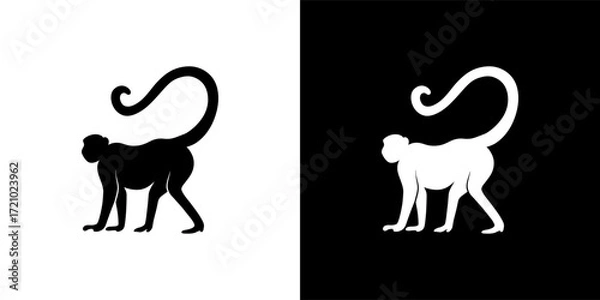 Obraz Monkey Silhouette. animals. vector illustration