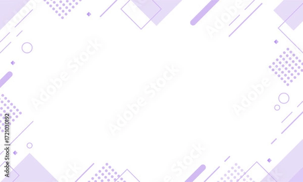 Obraz 【紫系】幾何学模様背景・メンフィスのフレームパターン素材	
