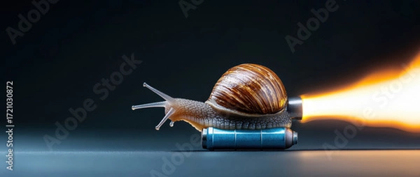 Fototapeta Accelerating business agility and efficiency embracing the snail standard in a fast-paced environment