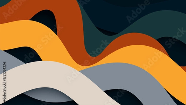 Fototapeta Colorful abstract wave vector background design