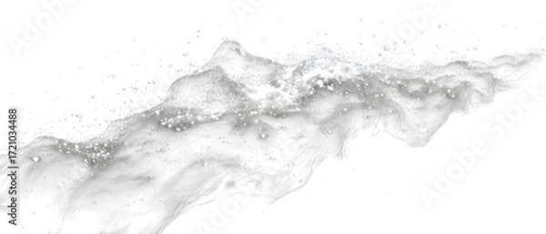 Fototapeta Abstract white swirl with sparkling glitter isolated on transparent background