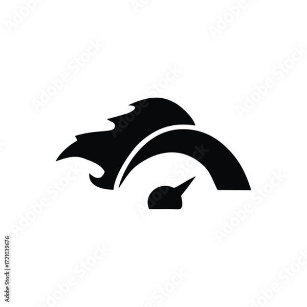 Obraz Speed test internet measure. Speedometer icon fast upload download rating. Quick level tachometer accelerate