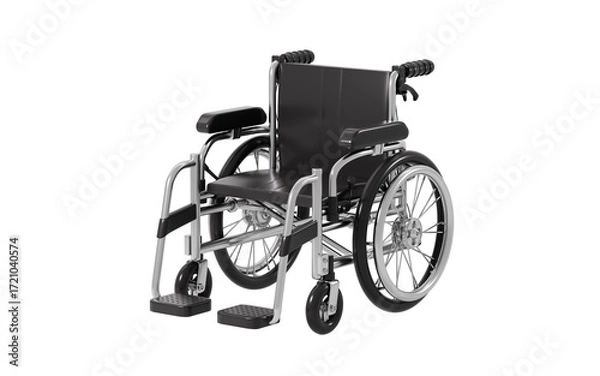 Fototapeta Cartoon wheelchair model isolated, 3d rendering.