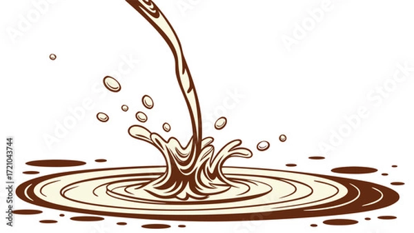 Fototapeta Pouring water on a white background. Vector illustration of pouring water.
