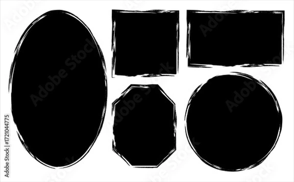 Fototapeta Grunge Frames Collection: Oval Square Circle Octagon.