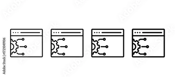 Fototapeta Api Integration Multiple Line Icon Element