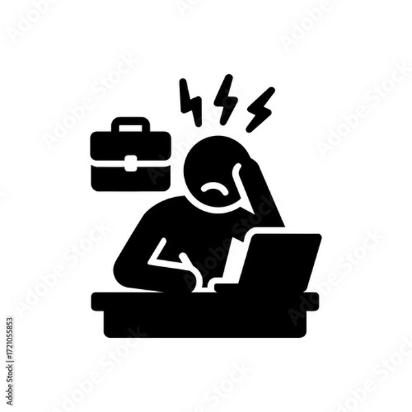 Fototapeta Workplace Burnout icon