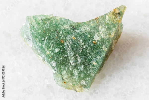 Obraz sample of raw green aventurine rock on white