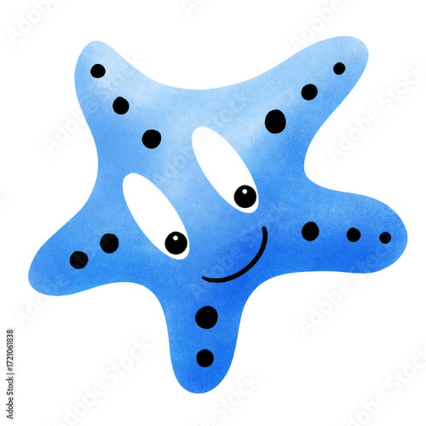 Obraz Blue cartoon starfish