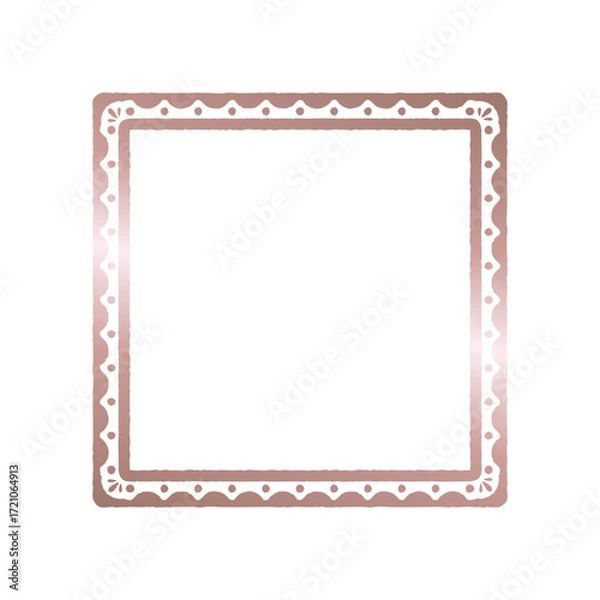 Obraz Decorative Square Frame with Scalloped Edge.