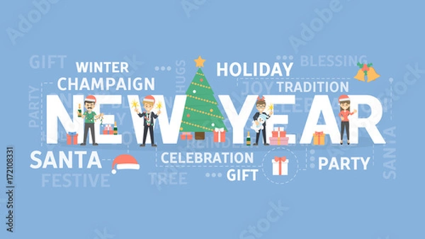 Fototapeta New year concept.