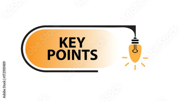 Fototapeta key points text on white background	