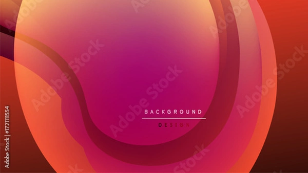 Fototapeta Abstract fluid shapes, vibrant gradients. Pink, orange hues dominate dark background. Modern design element, smooth transitions present.