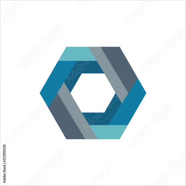Fototapeta Minimal Abstract Hexagon Logo for Business & Technology