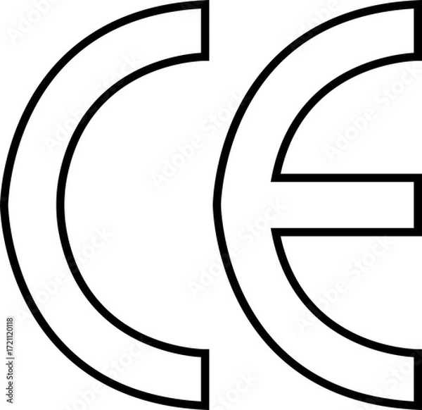 Fototapeta CE mark icon in line style. European Conformity certification, safety standard approval, product compliance and quality assurance vector. EU standard for safety, health and environmental protection.