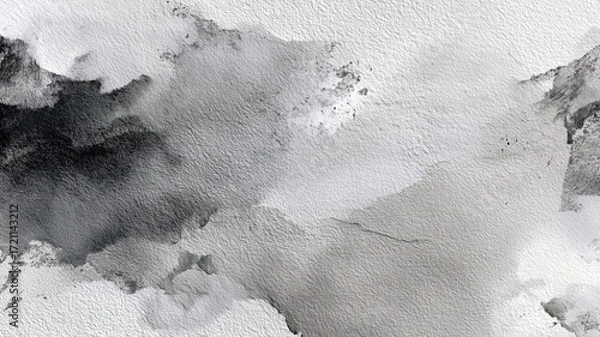 Fototapeta 墨の濃淡が広がる和風水墨画の背景抽象表現。デザインやアート作品の素材活用に最適な和風テクスチャー。