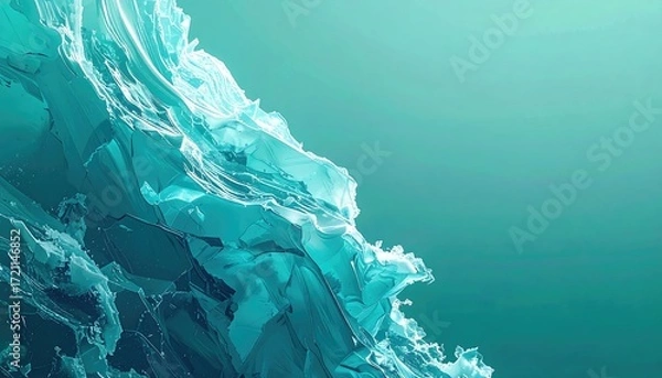 Fototapeta Teal abstract waves