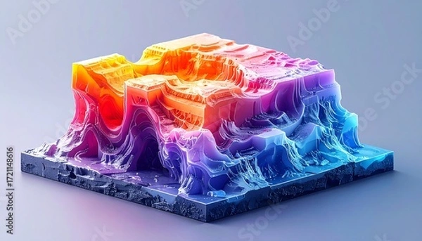 Obraz Abstract geometric form with vibrant colors