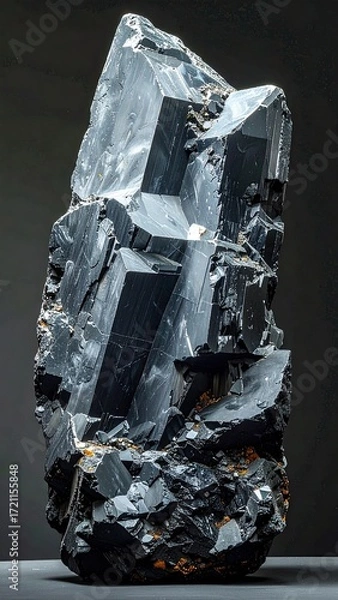 Fototapeta Dark gray crystal cluster, textured