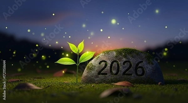 Fototapeta “2026 Growth & New Beginnings – Sprout Symbolism Collection”