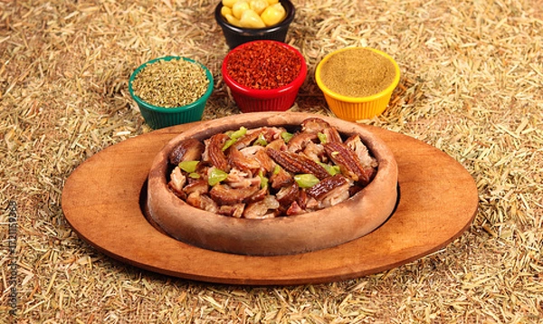 Obraz  kokorech served with a lot of spices