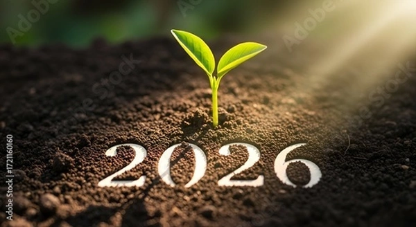 Fototapeta “2026 Growth & New Beginnings – Sprout Symbolism Collection”