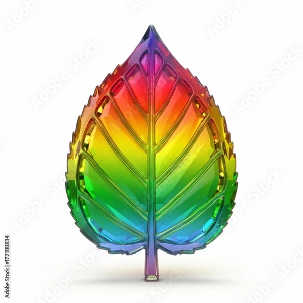 Obraz Rainbow Leaf Abstract 3D Render