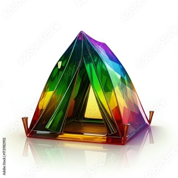 Obraz Rainbow Tent on White Background