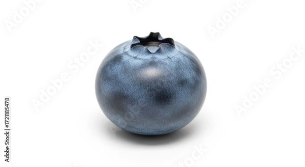 Fototapeta Macro shot of fresh blueberry on white backdrop, ready for inclusion