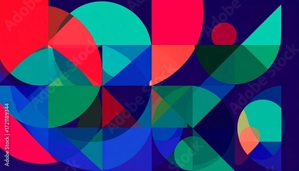 Obraz Abstract geometric shapes in vibrant colors (2)