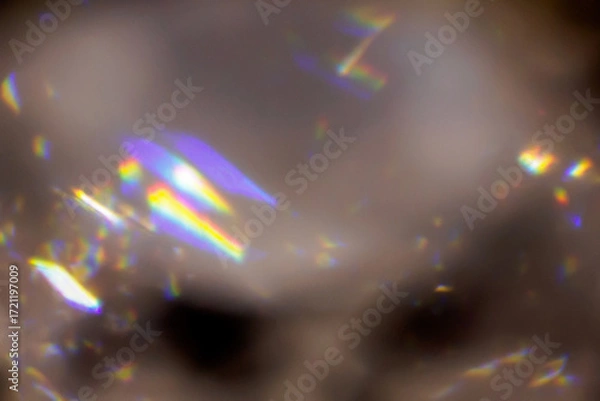 Fototapeta Colorful diamond glitter rainbow glow light flare sparks abstract overlay texture