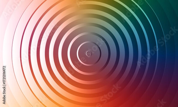 Fototapeta Concentric rings with a gradient of colors radiating outwards, creating a colorful visual