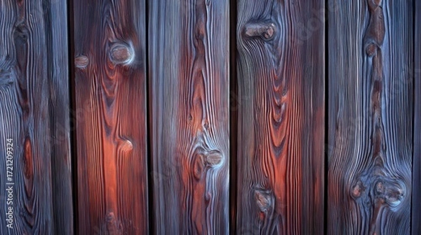 Fototapeta Burnt wood texture with vibrant patterns