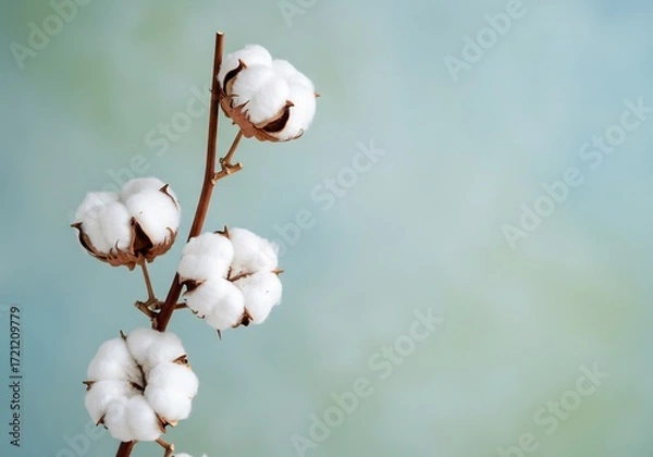 Fototapeta 綿花　植物　自然素材　背景