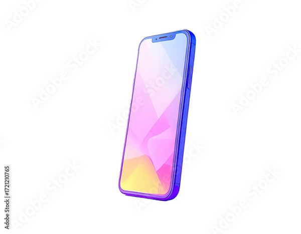 Fototapeta Vibrant smartphone angled, displaying gradient colors