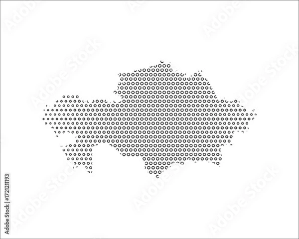 Fototapeta Kazakhstan map in dotted pattern