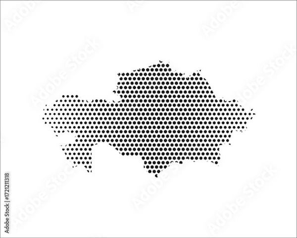 Fototapeta Kazakhstan map in dotted pattern