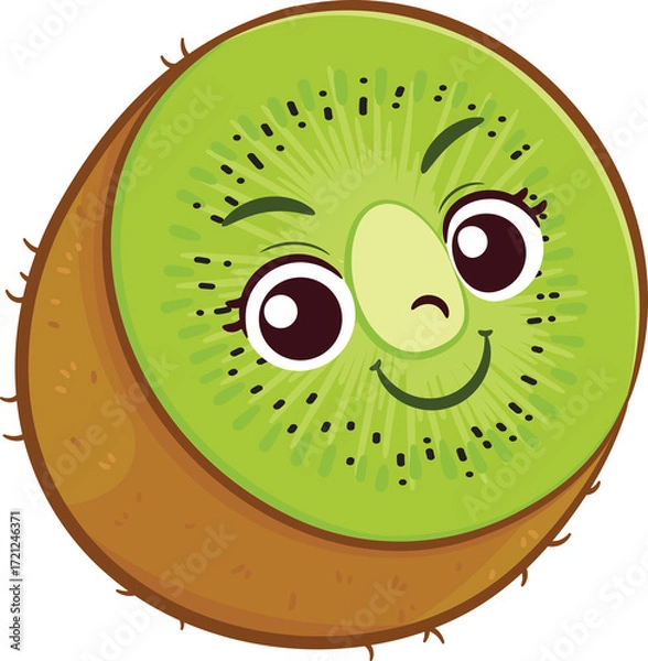 Fototapeta Cartoon Kiwi Fruit Character Illustration