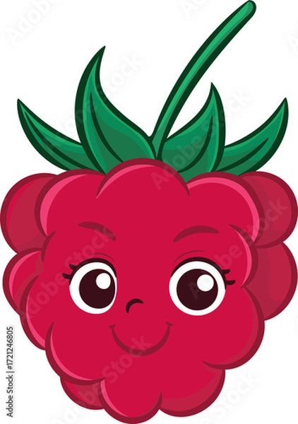 Fototapeta Illustration of a Raspberry with Face