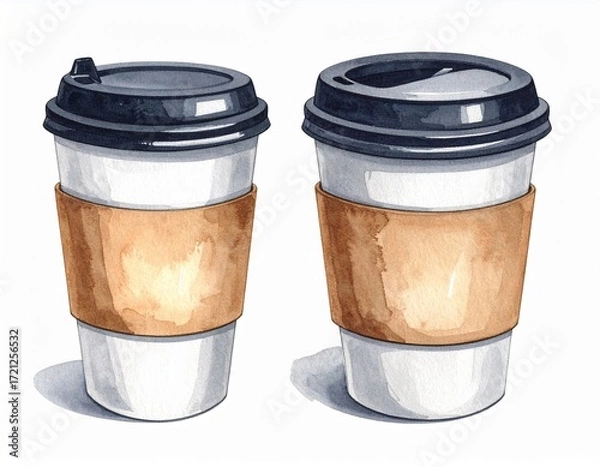 Obraz テイクアウト用コーヒーカップのイラスト