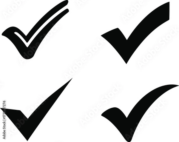 Fototapeta Check mark vector illustration set for graphic design needs