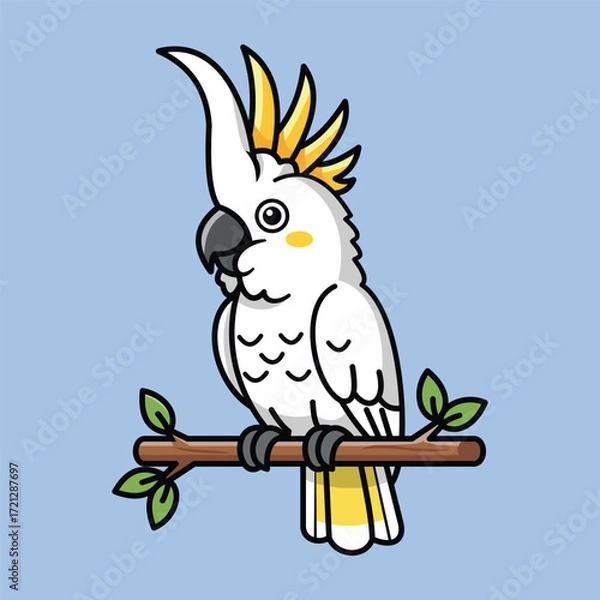 Obraz cute parrot character illustration