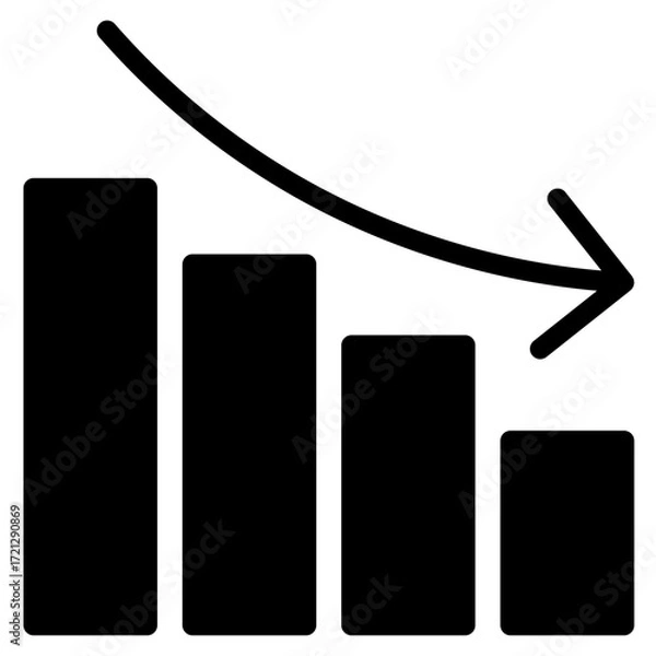 Fototapeta Decrease icon glyph style vector illustration	
