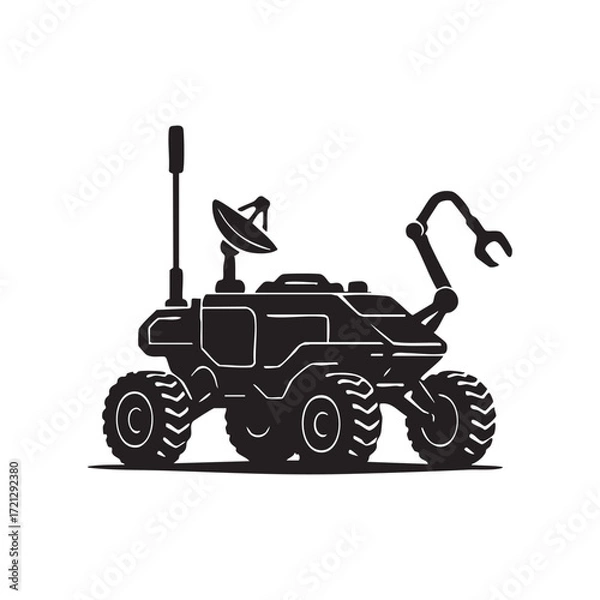 Fototapeta Silhouette of a Futuristic Rover Exploring the Surface Exploring New Frontiers of Science and Technology
