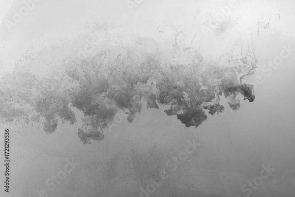 Fototapeta Black color-ink dye melt on white background,Abstract smoke pattern,Colored liquid dye,Splash paint