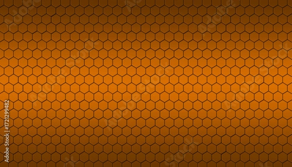 Obraz Orange hexagonal metal texture abstract technology background