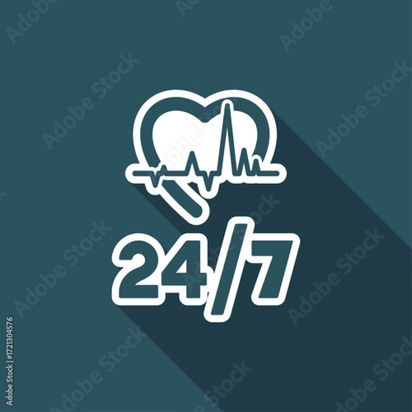 Obraz Steady medical assistance service - Vector web icon