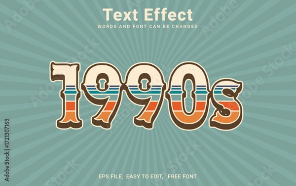 Obraz Editable 1990s Style Vintage Retro Text Effect